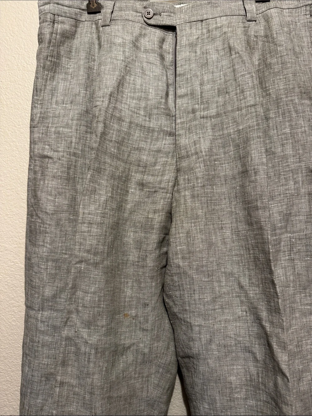 Men's Light Gray Dress Pants — Tailored Linen-Blend